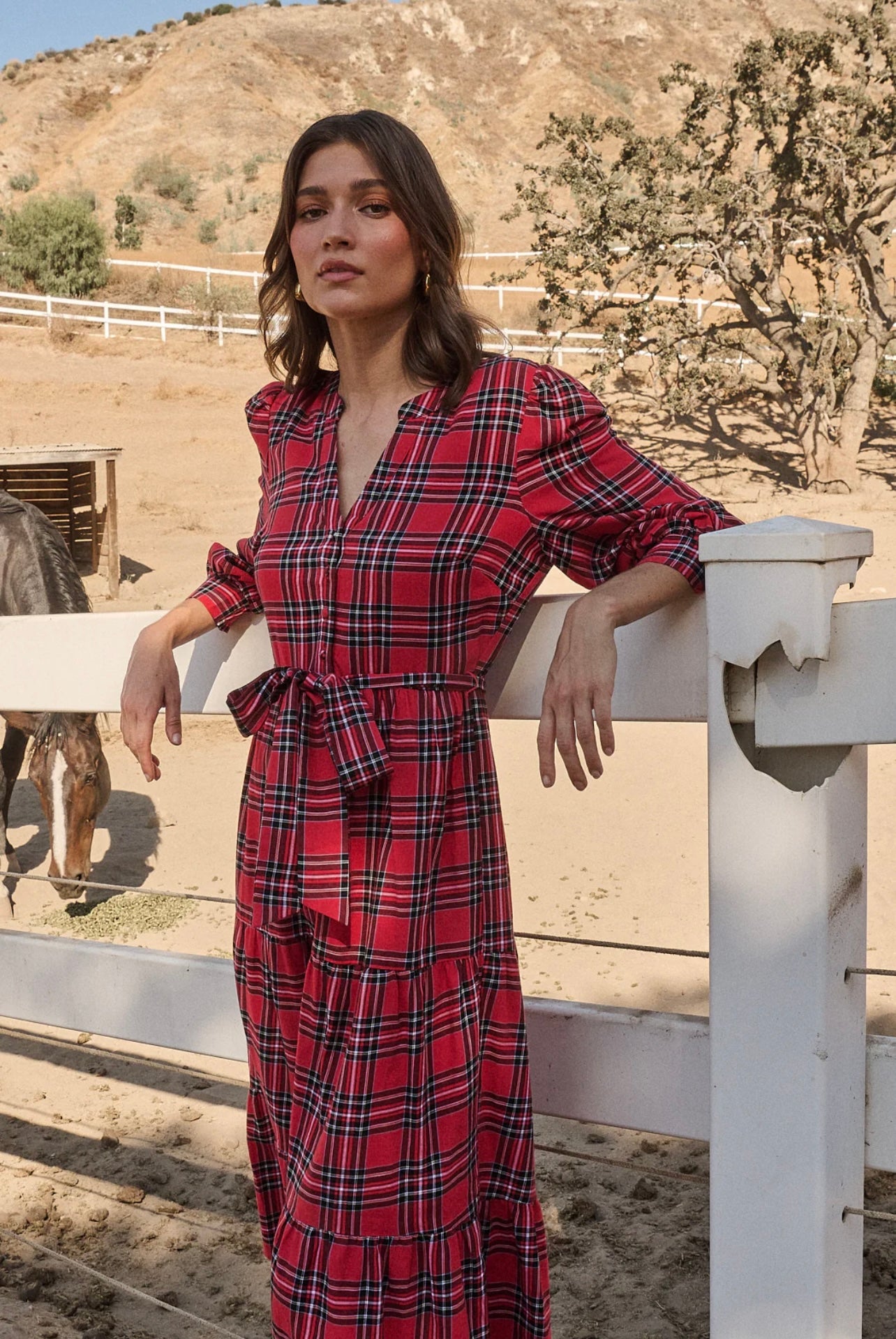 Boswell Tartan Plaid Midi Dress