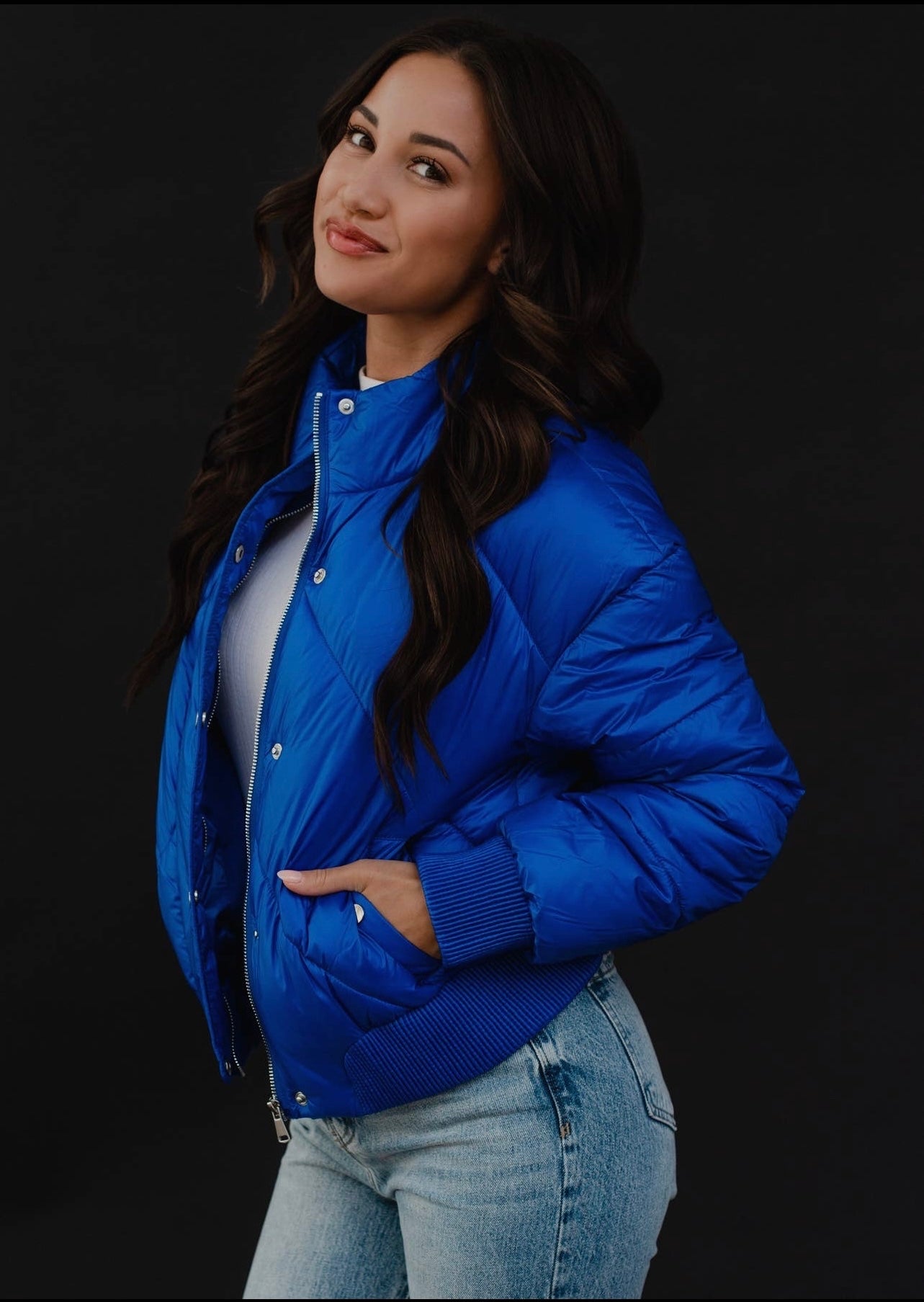 Cobalt Blue Puffer Jacket