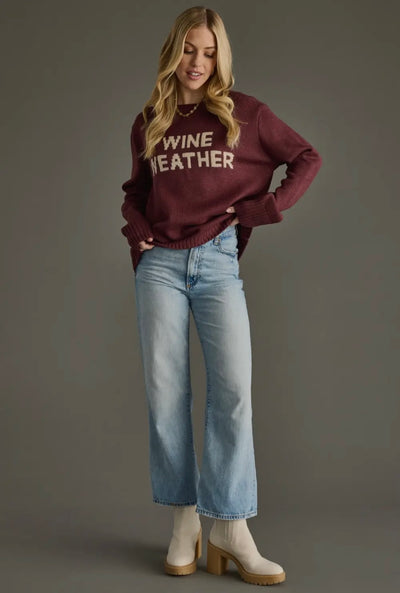 Wine Weather Knit Pullover Sweater