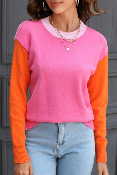 Ceres Crewneck Color Block Knit Sweater