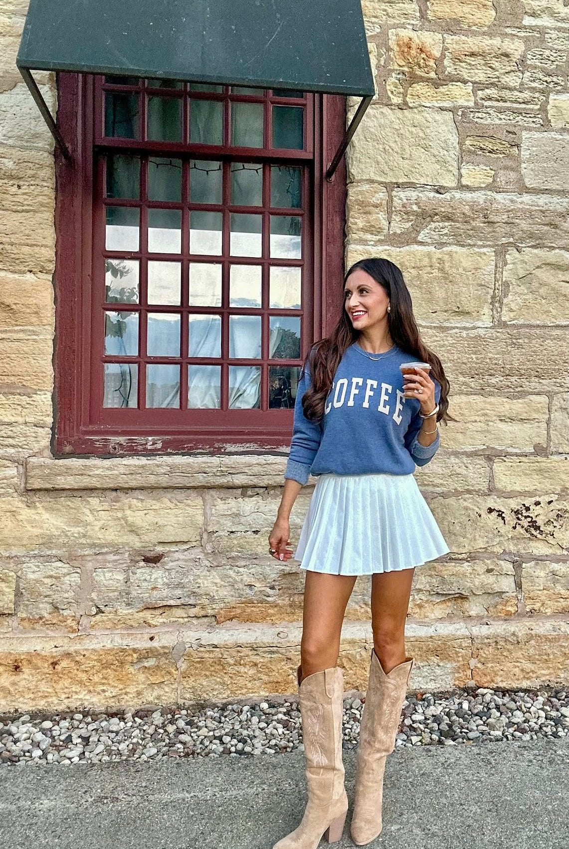 COFFEE Mineral Washed Graphic Sweatshirt Unisex Fleece Pullover