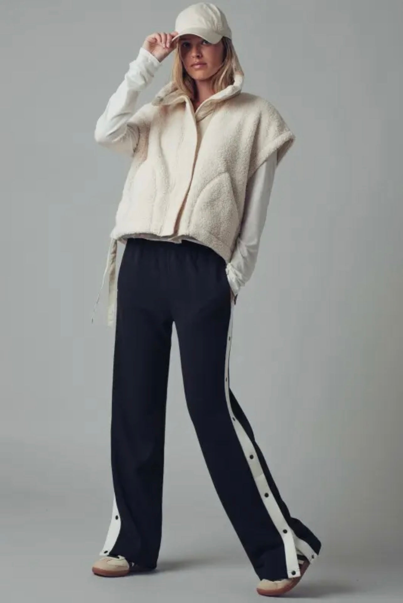 Side Snap Contrast Stripe Track Pants