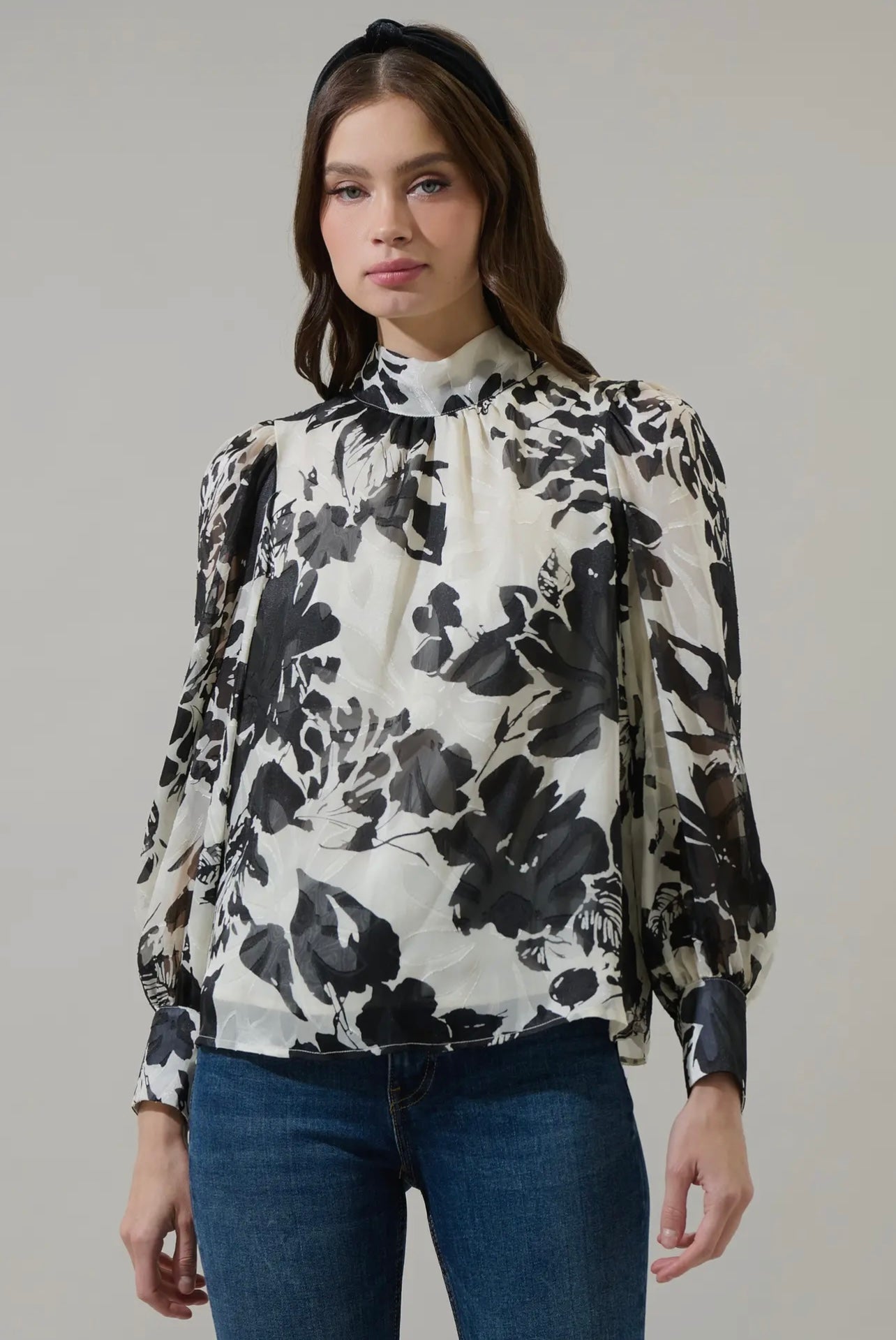 Nerine Floral Hillary Tana Long Sleeve Blouse