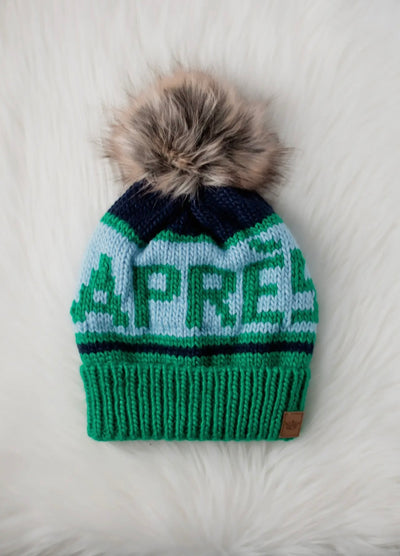 Après Knit Hat with Faux Fur Pom