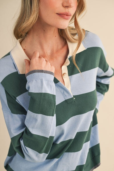 Sloane Striped Rugby Knit Top