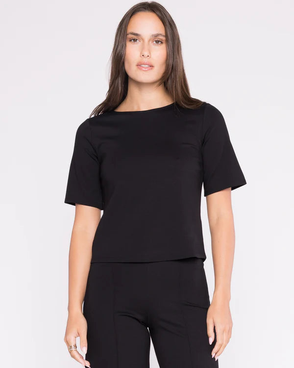 Ponte Knit Short Sleeve Top Extended by Ripley Rader