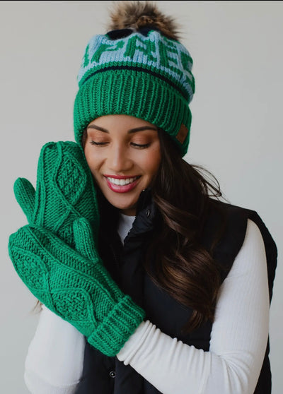 Cable Knit Fleece Lined Mittens