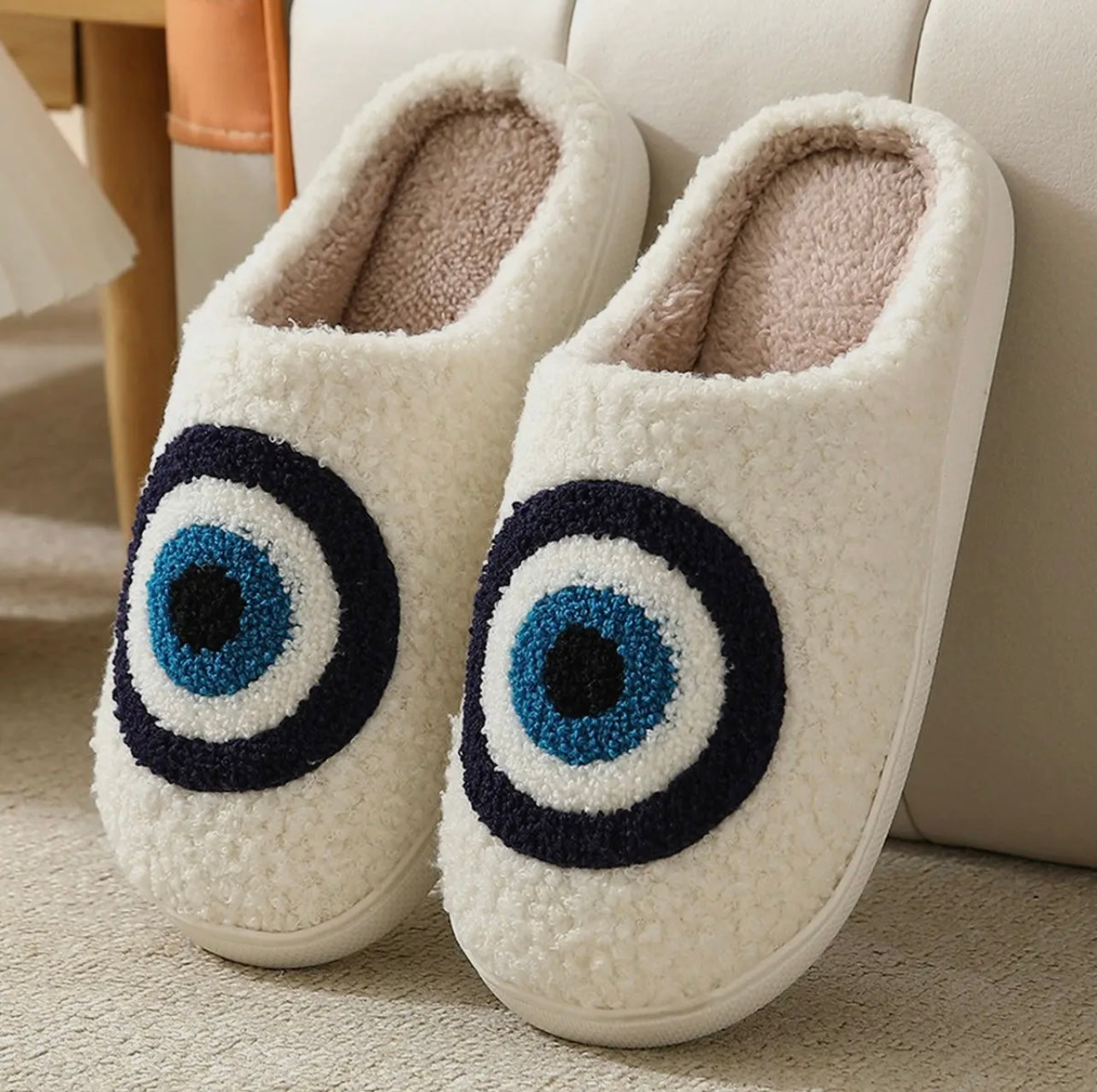 Evil Eye Sherpa Slippers