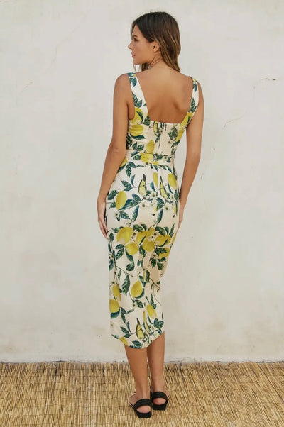 Vintage Lemonade Tulip Hem Midi
Wrap Dress