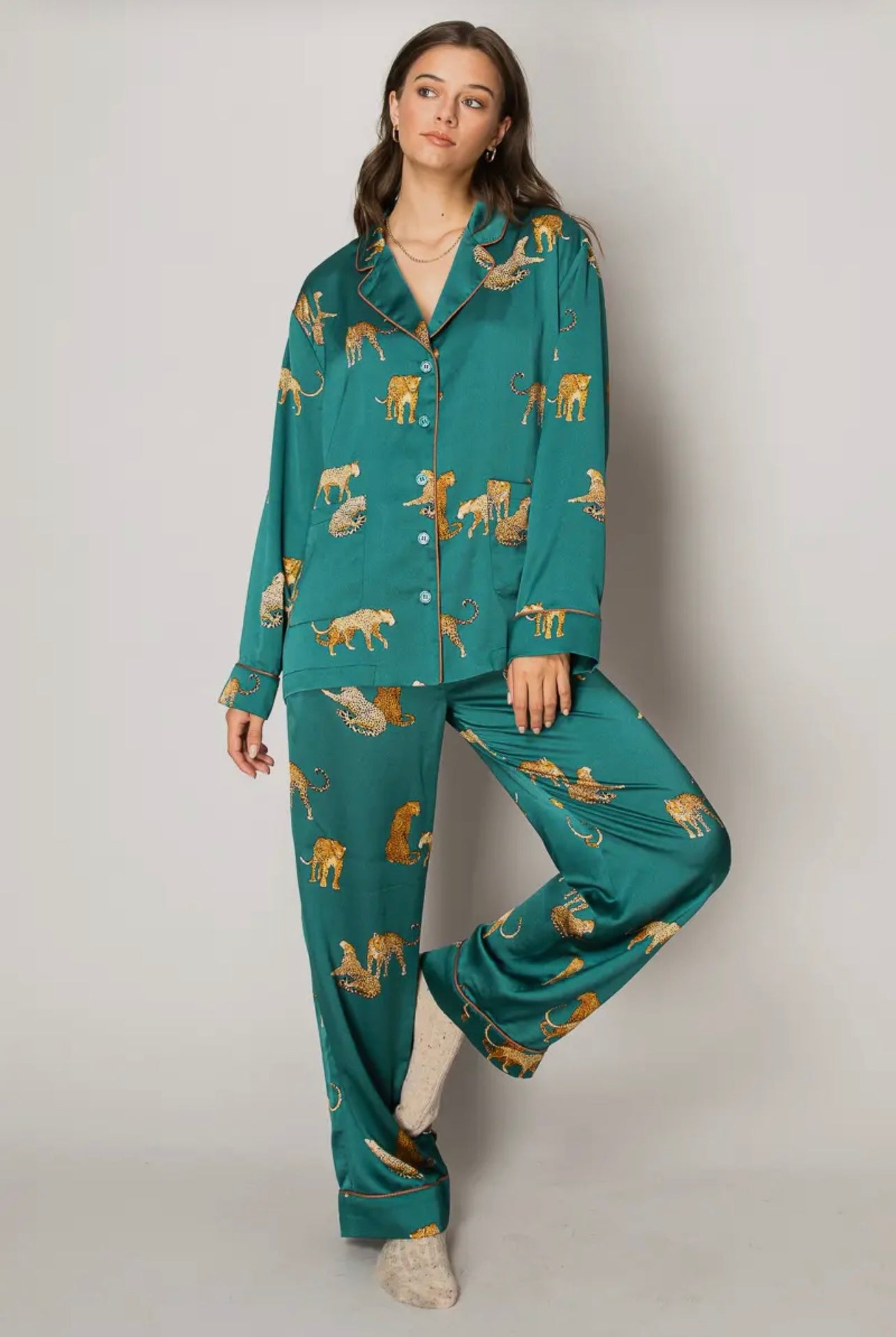 Silky Cheetah Pajama Set