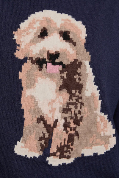 Goldendoodle Puppy Dog Graphic Knit Sweater