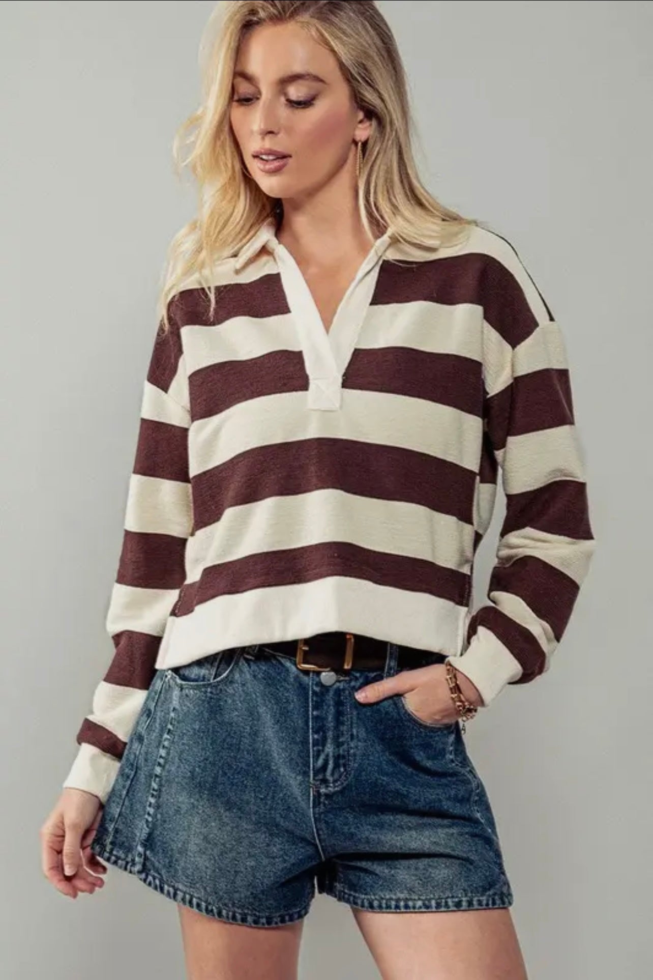 Brynn Retro Striped Rugby Shirt