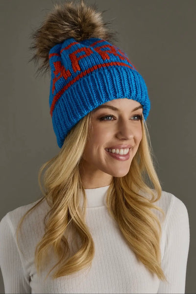 Après Knit Hat with Faux Fur Pom