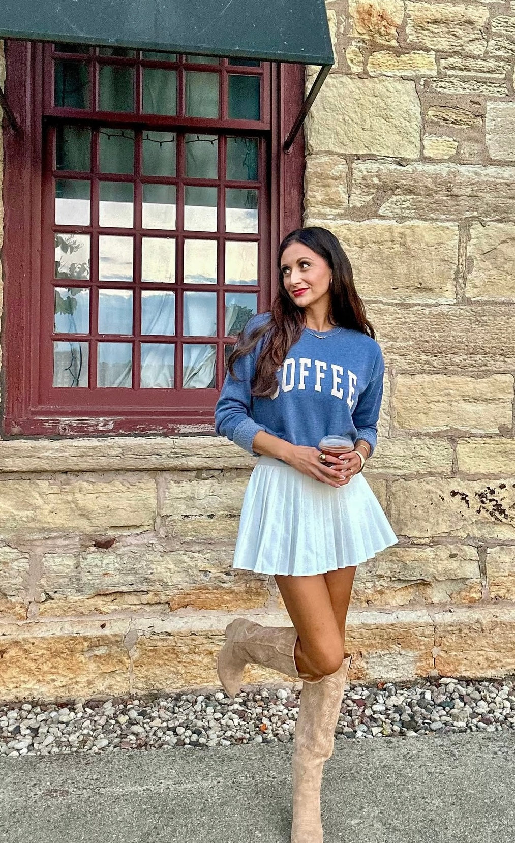 COFFEE Mineral Washed Graphic Sweatshirt Unisex Fleece Pullover