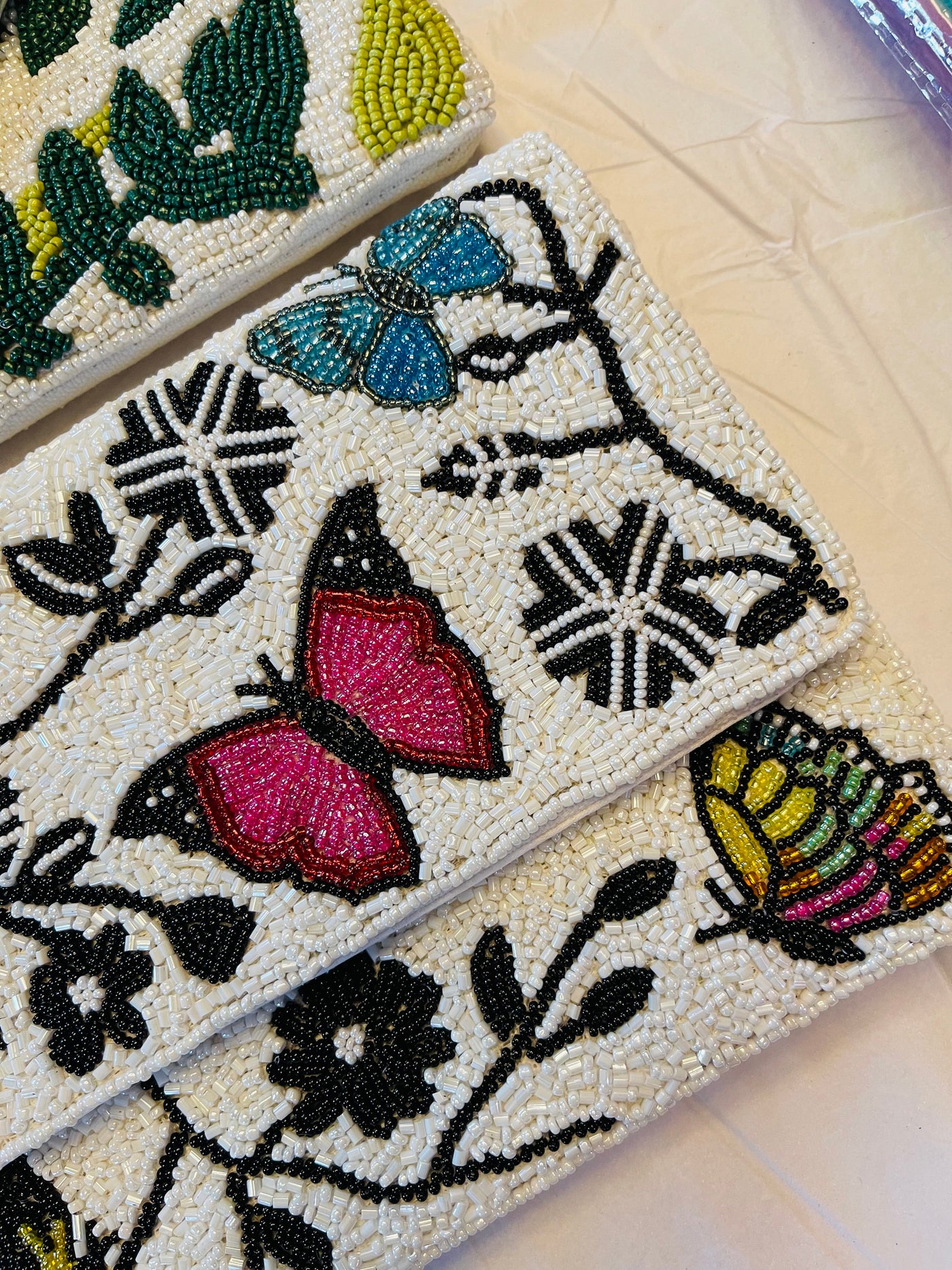 Butterfly Beaded Clutch Bag