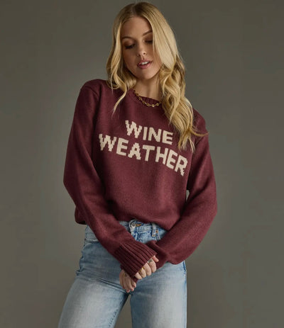 Wine Weather Knit Pullover Sweater