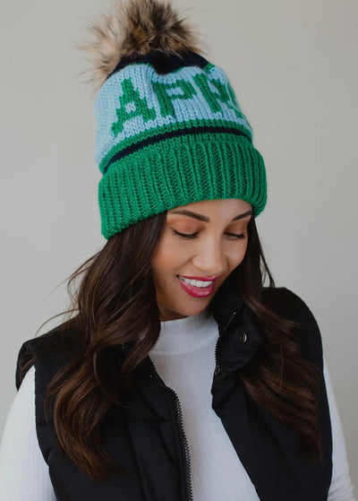 Après Knit Hat with Faux Fur Pom