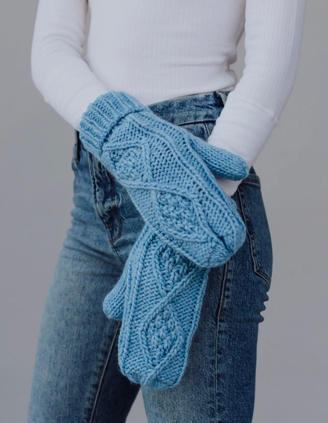 Cable Knit Fleece Lined Mittens