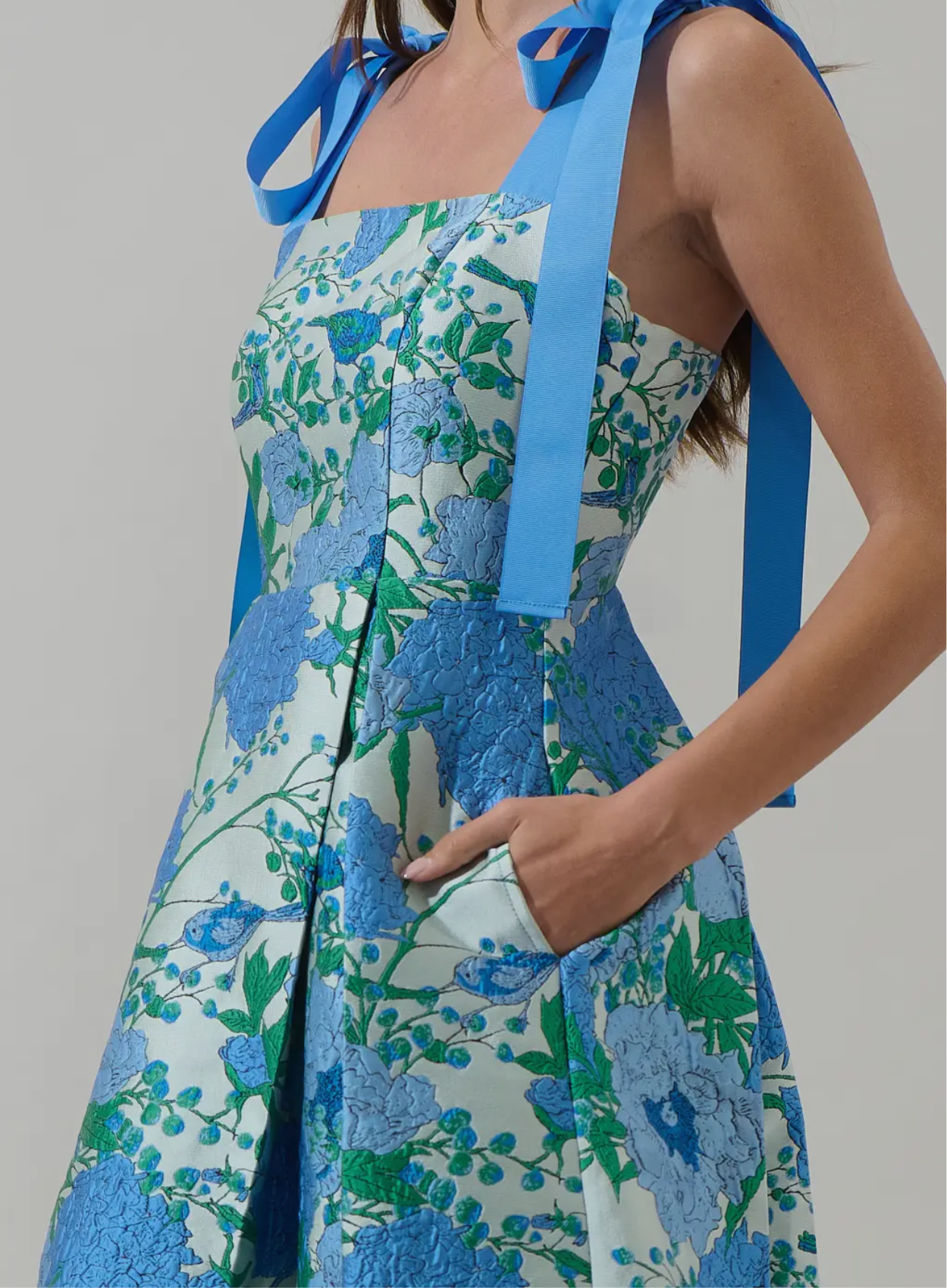 Willa Floral Dina Pleated Midi Dress