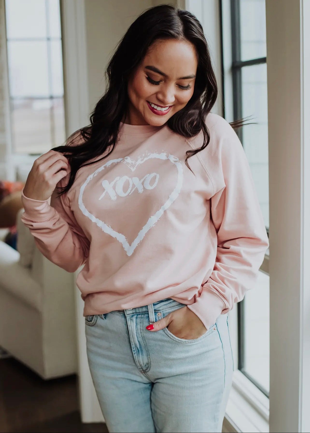 XOXO Heart Graphic Sweatshirt