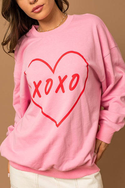 XOXO Heart Pullover Sweatshirt