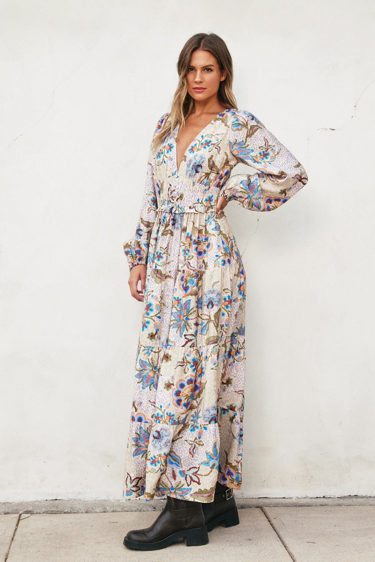 Buy V-neck Mosaic Vineyard Maxi