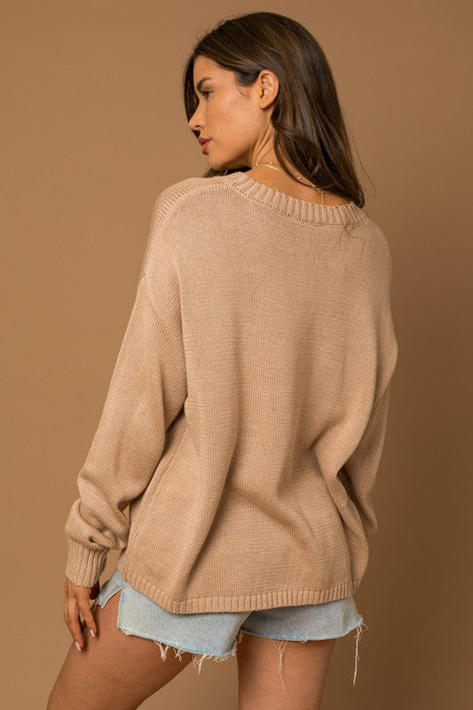 Buy BEACH BUM Round Neck Long Sleeve Knit Sweater - Style Trolley