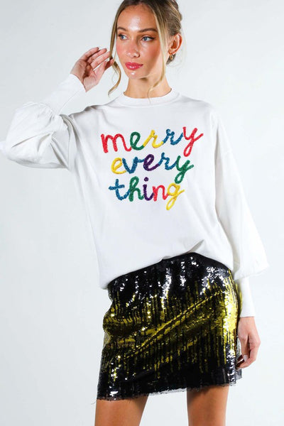 Merry Everything Crewneck Knit Sweater