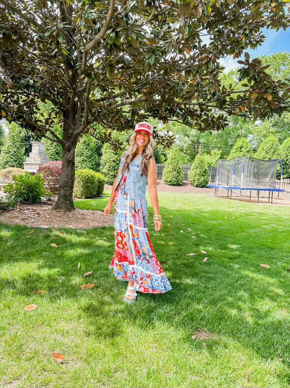 Patchwork Tile Printed Maxi Dress