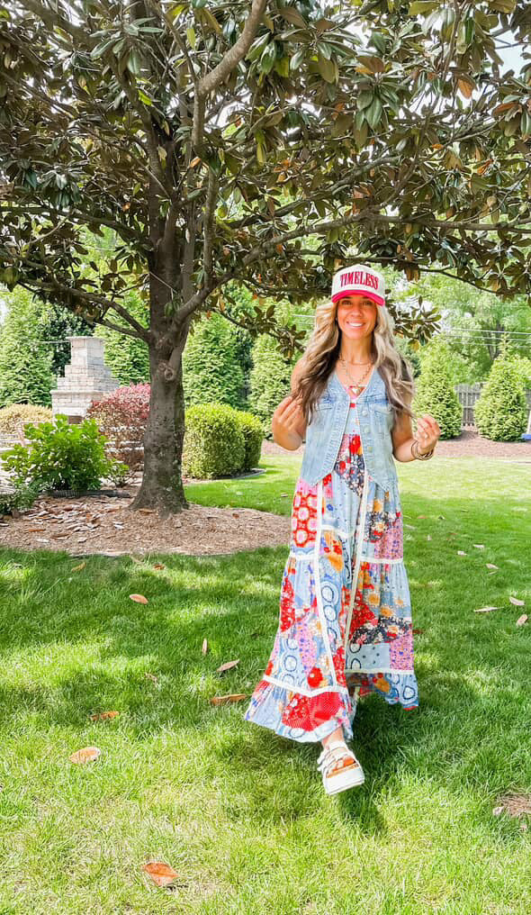 Patchwork Tile Printed Maxi Dress