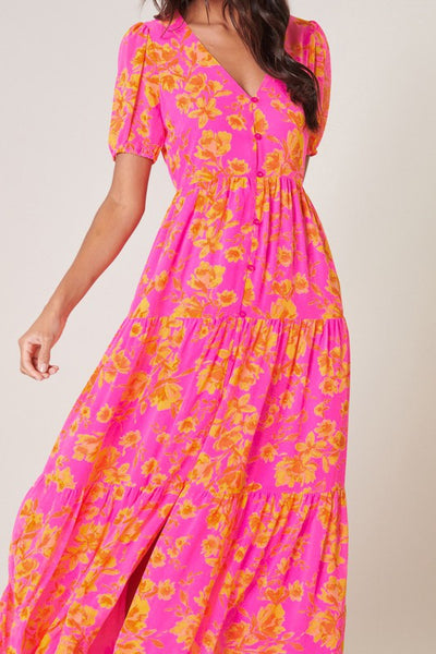 Hot Rod Floral Monaco Tiered Dress