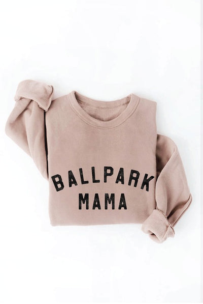 Ballpark Mama Crewneck Pullover Sweatshirt