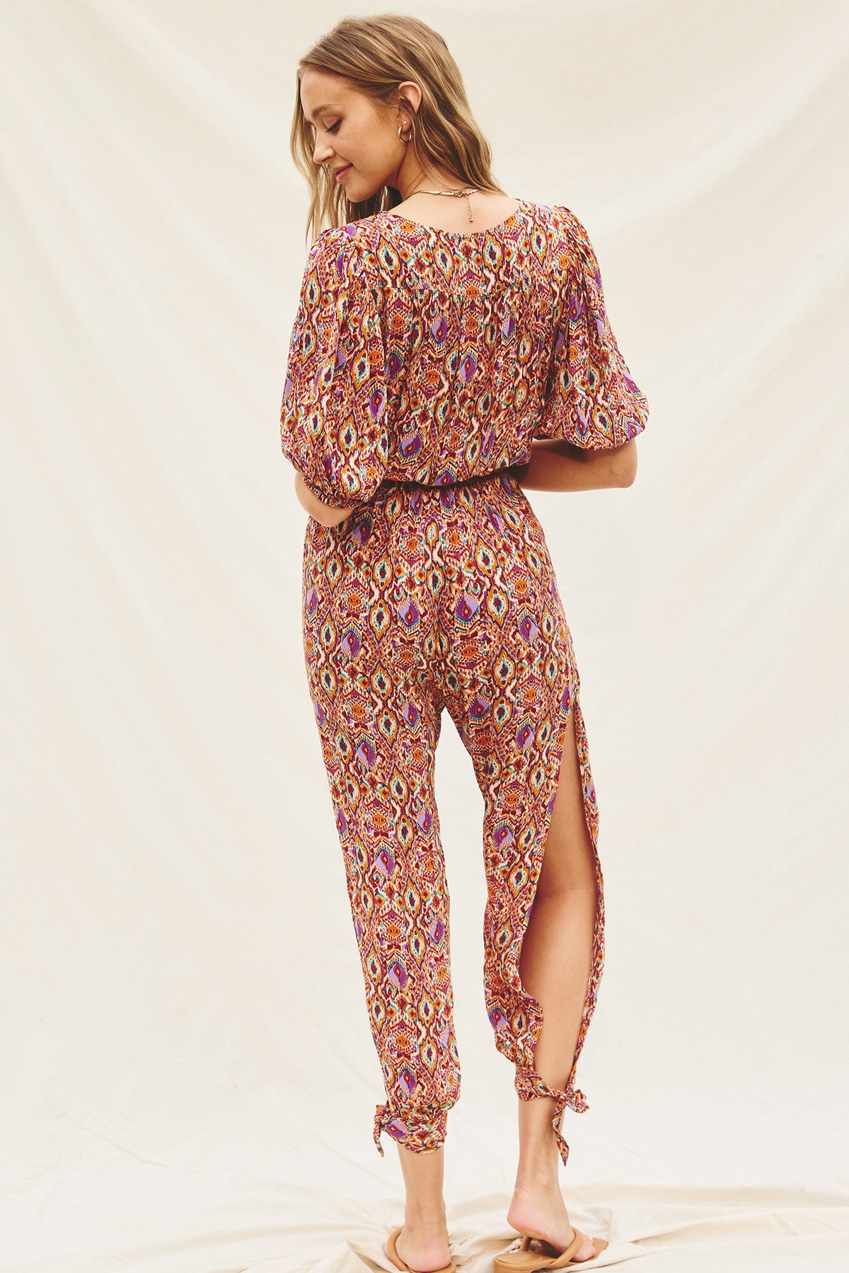 Mirage Puff Sleeve Tie Ankle Jumpsuit