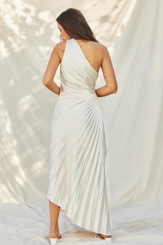 Buy Olympia Single Shoulder Pleated Maxi Dress