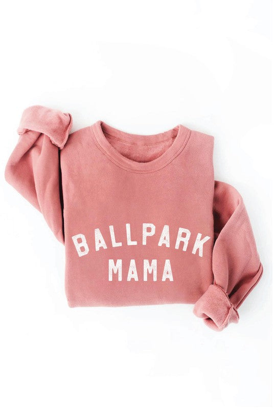 Ballpark Mama Crewneck Pullover Sweatshirt