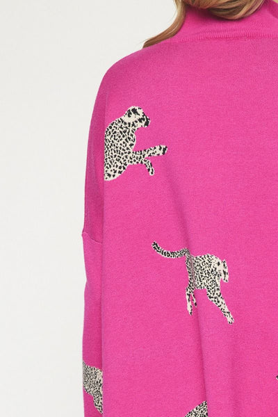 Cheetah Print Knit Sweater
