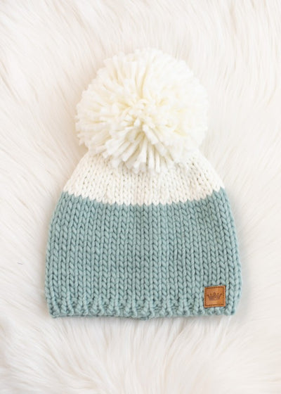 Colorblock Knit Pom Hat
