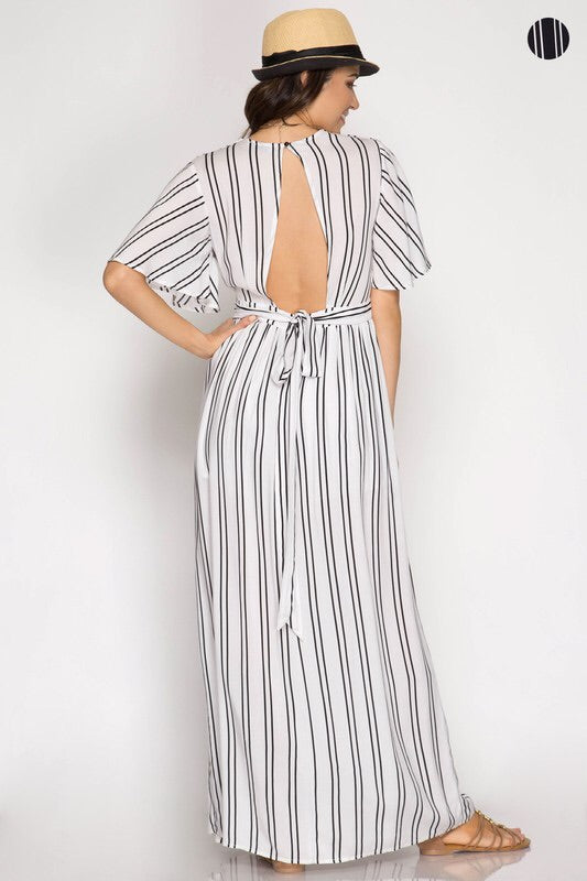 maxi romper jumpsuit dress The Luann Maxi Romper Small