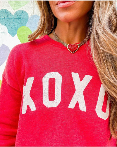 XOXO Graphic Sweatshirt Unisex Fleece Pullover Relaxed Fit