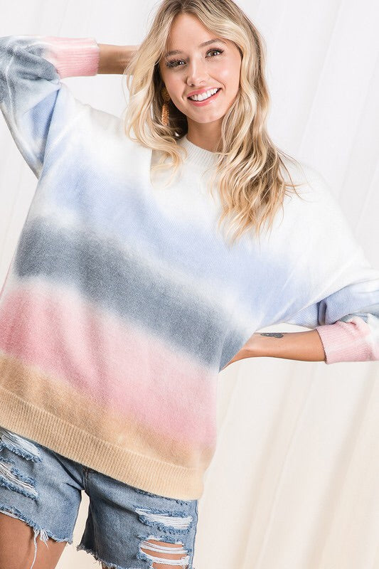 Dip Dye Crewneck Sweater-Sweater-Style Trolley
