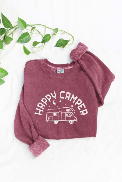 Happy Camper Mineral Washed Sweatshirt