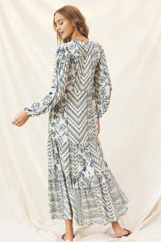 button down boho dress Insect Printed Button Down Shirt Dress