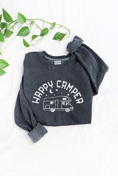Happy Camper Mineral Washed Sweatshirt