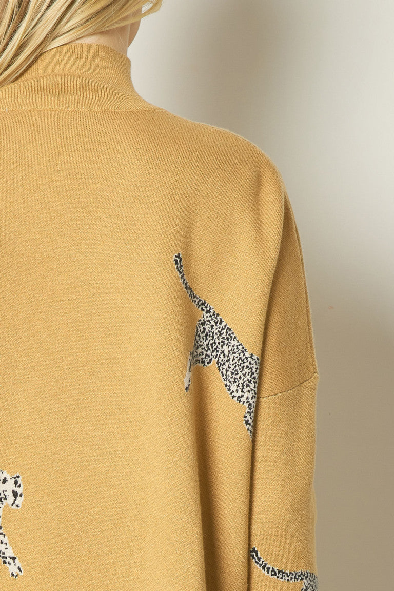 Cheetah Print Knit Sweater