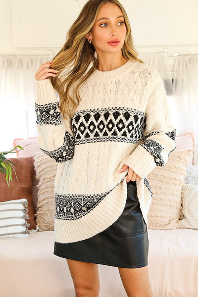 Felicity Crewneck Knit Sweater