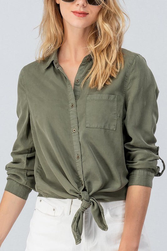 Sarah Olive Shirt-Top-Style Trolley