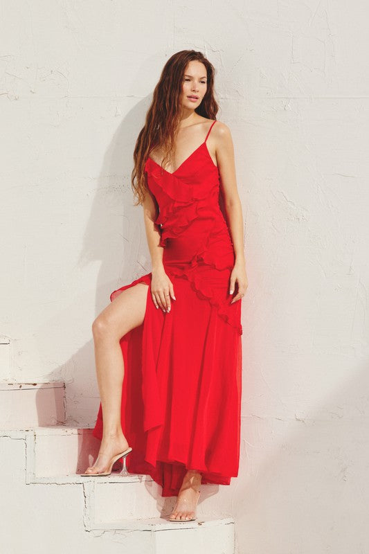 Living for the Frills Maxi Dress