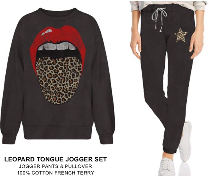 Leopard Tongue Loungewear Set-Style Trolley