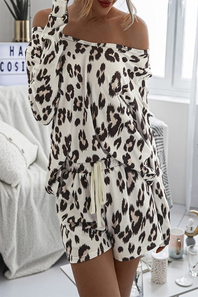 Leopard Print Knit Loungewear Set