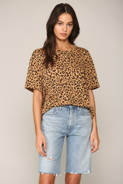 Leopard Print Crewneck Tee-T-shirt-Style Trolley